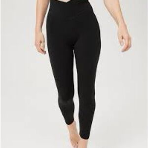 American Eagle The Lightweight Everything Crossover Legging 7/8 Black Medium Reg